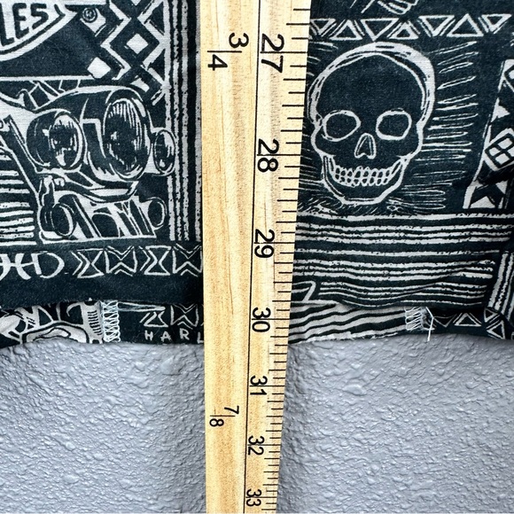 Harley Davidson All Over Print Button Up Short Sleeve Shirt Skull Halloween XXL - Picture 11 of 11